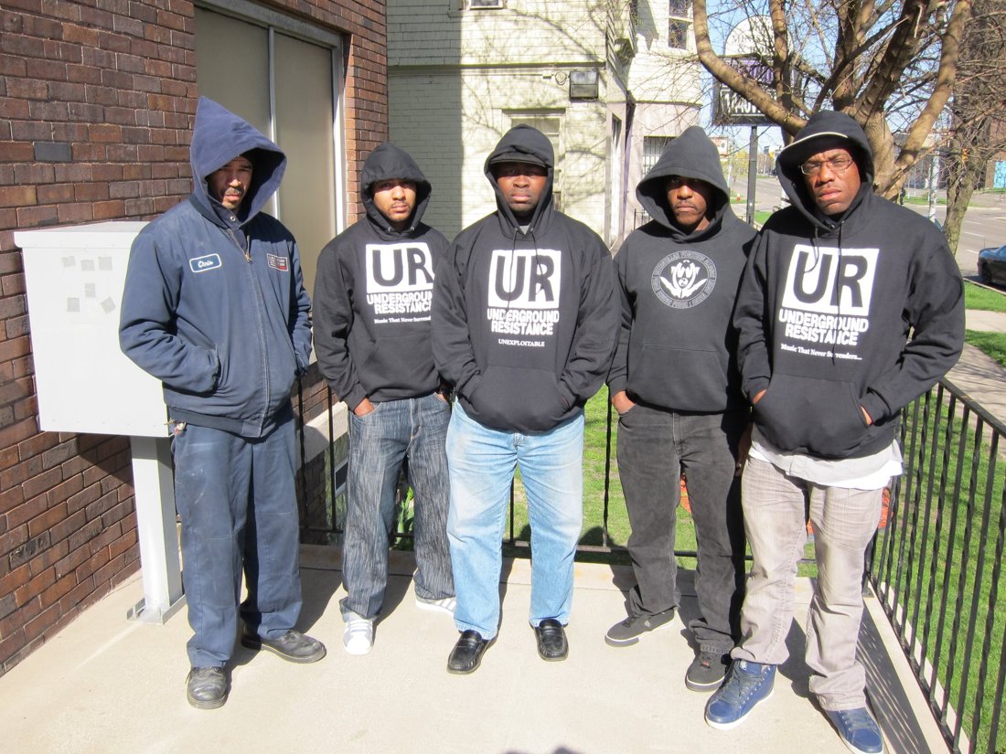 Underground Resistance members outside Submerge in Detroit