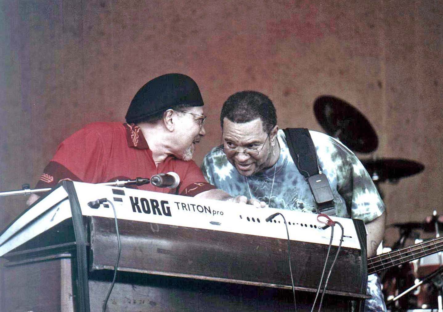 Art Neville and George Porter Jr. of the Funky Meters performing in New Orleans in 2004